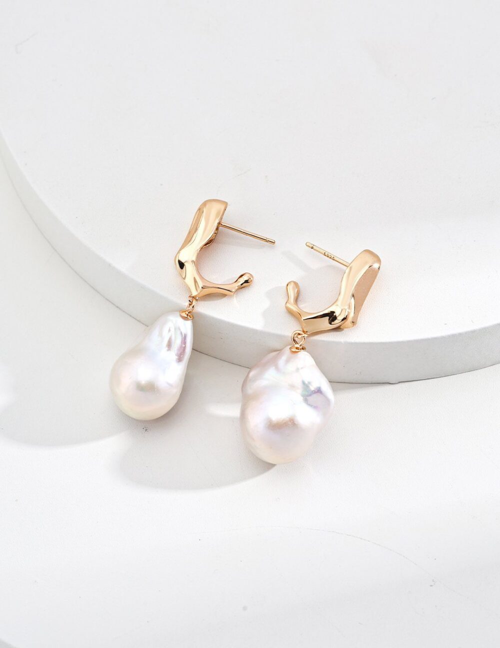 Golden Grace Baroque Pearl Earrings