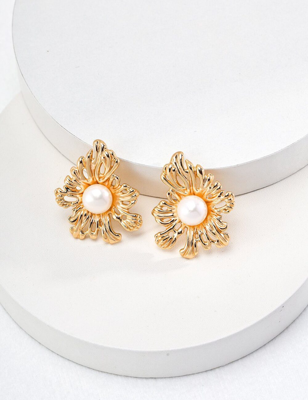 Radiant Bloom Pearl Studs