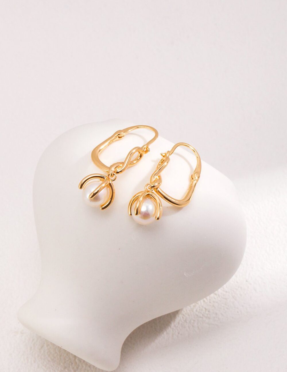Luminous Loop Pearl Earrings