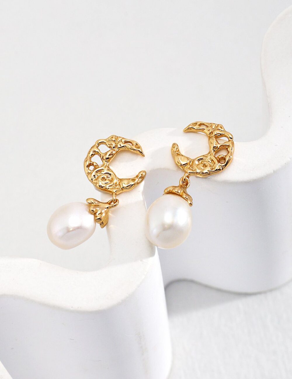 Celestial Glow Crescent Earrings