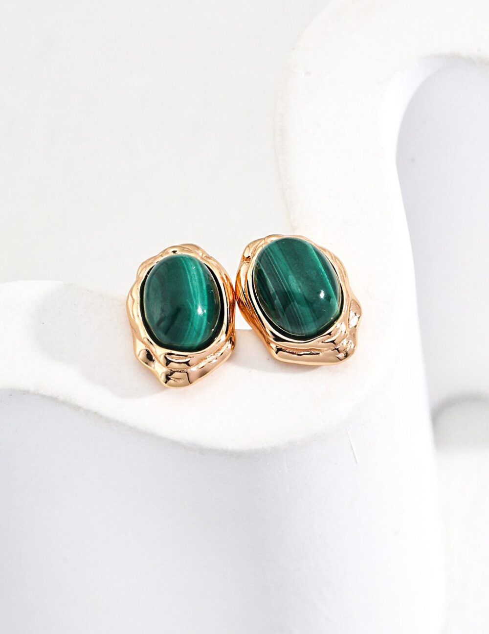 Verdant Harmony Malachite Studs